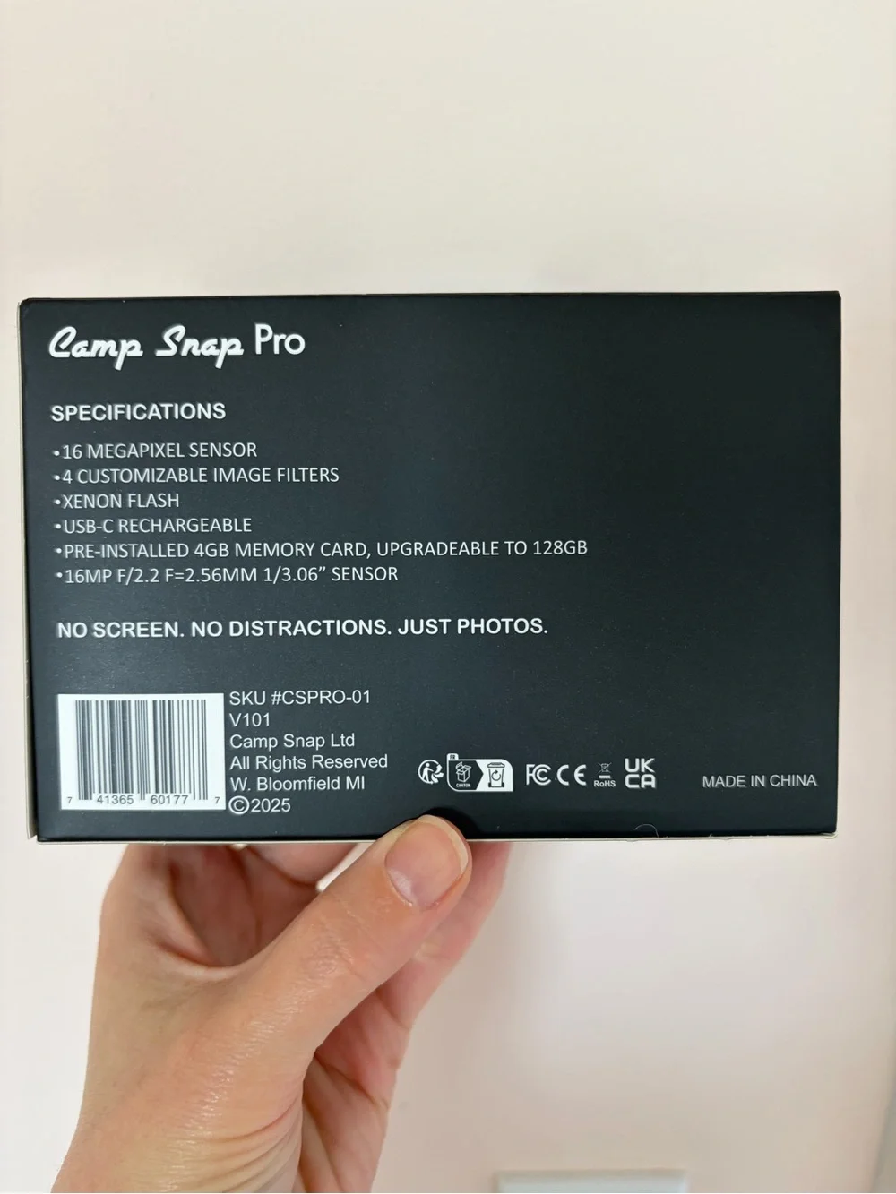 (Like New) Camp Snap Pro Screen-Free Digital Cam — With Vintage Filters + Flash